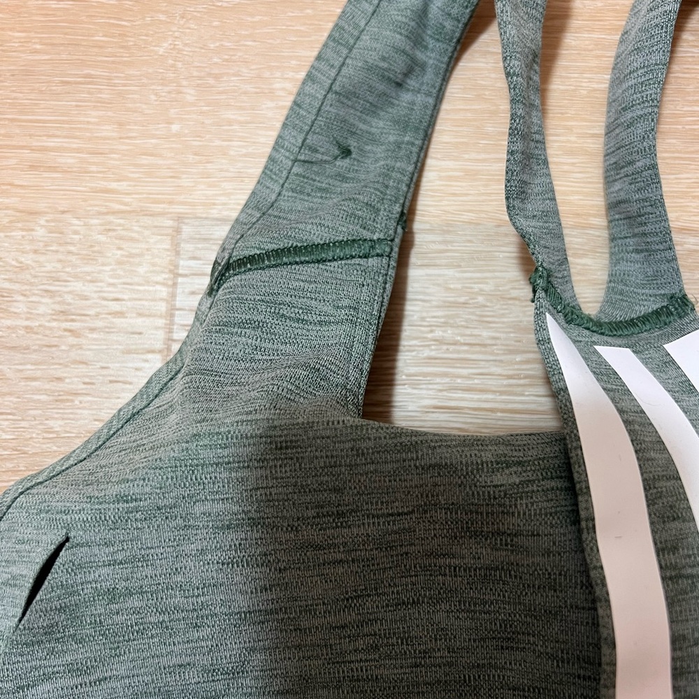 Adidas Women's Green heather Sports Bra - Picture 4 of 6